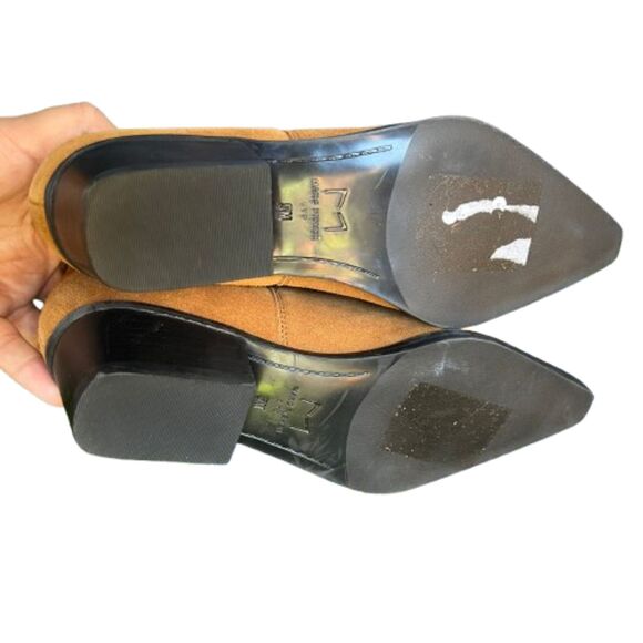 NWOB Marc Fisher Yarita Western Brown Suede Pointed Toe Ankle Boots Size 5M - Picture 2 of 8